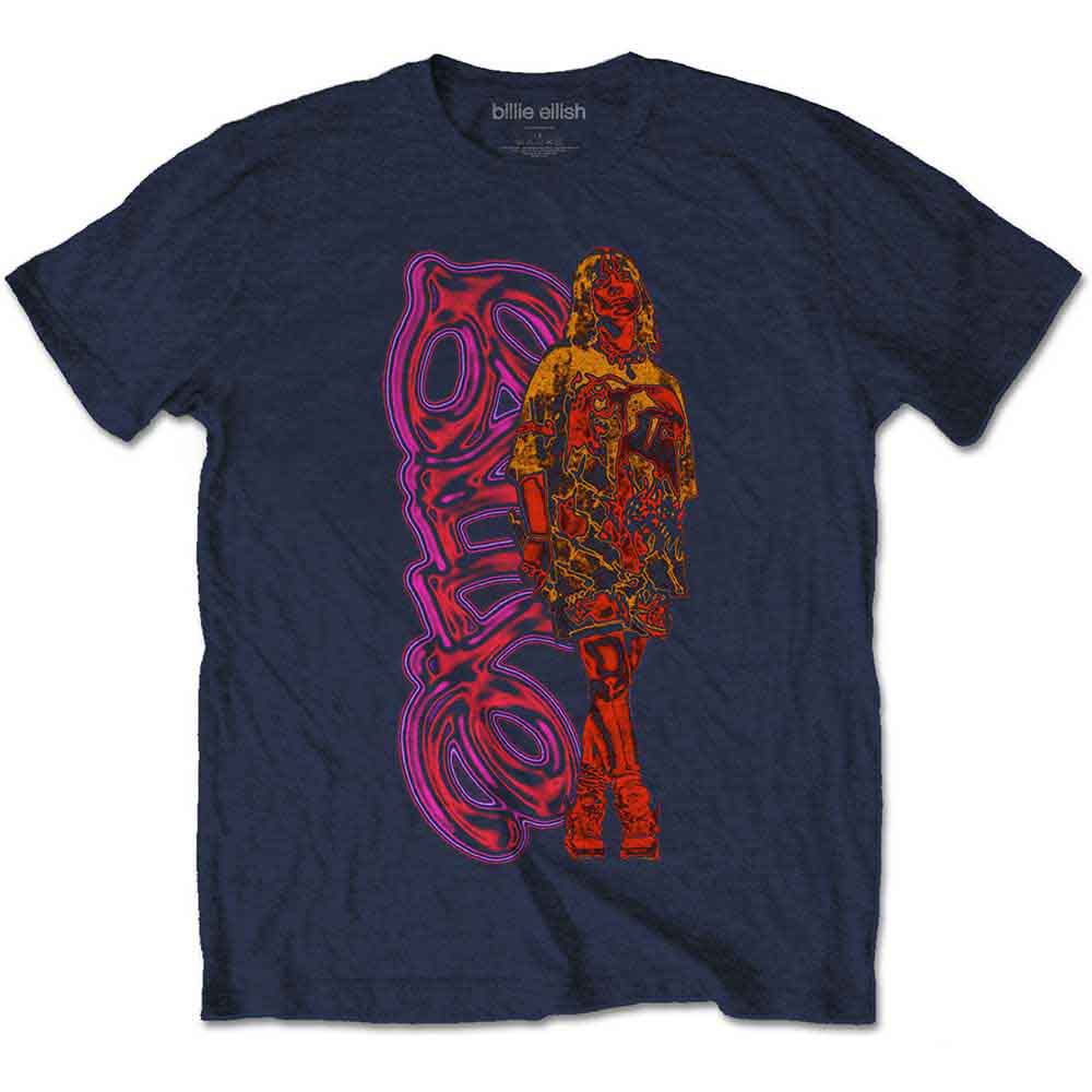 Eilish, Billie - Neon Logo and Billie (Navy) Small [T-Shirt]