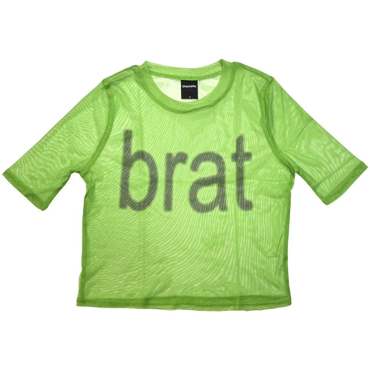 Xcx, Charli - Brat Logo Mesh Crop Top (Green) Small [T-Shirt]